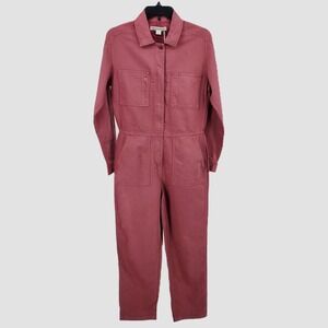 Outerknown Women XSmall SEA Jumpsuit Organic Cotton Linen Dusty Rose 2130119